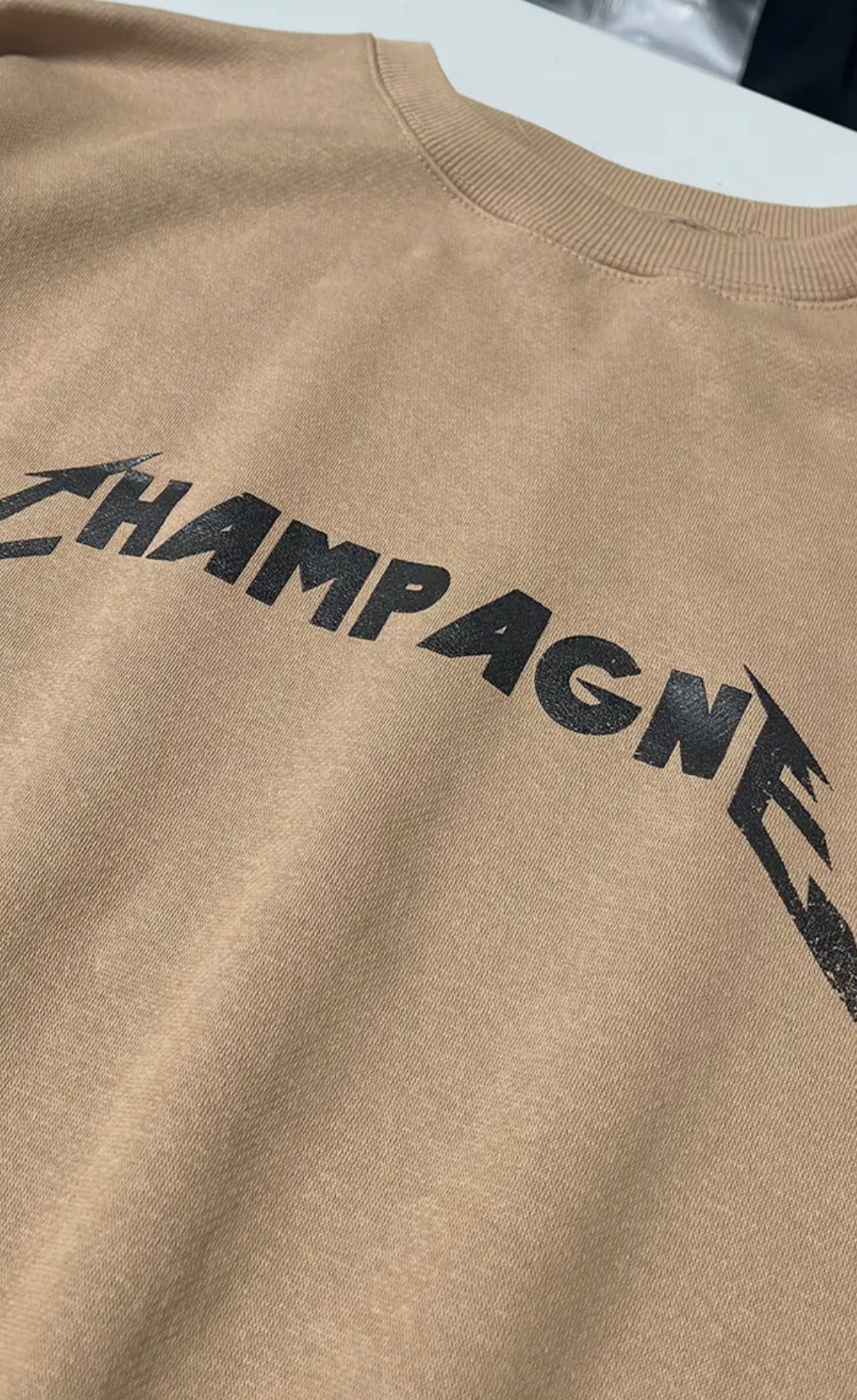 Champagne Metal Crew Neck